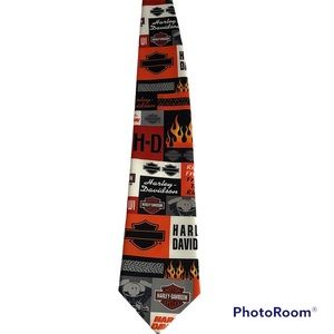RALPH MARLIN Men's Designer Neck Tie Neckwear HARLEY DAVIDSON FLAMES